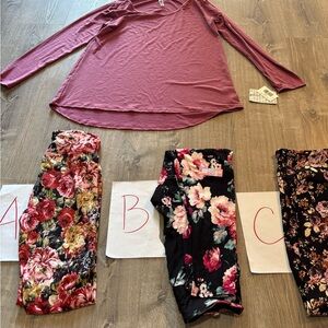 Lularoe outfit new with tag solid pink large lynnae & os leggings you choose